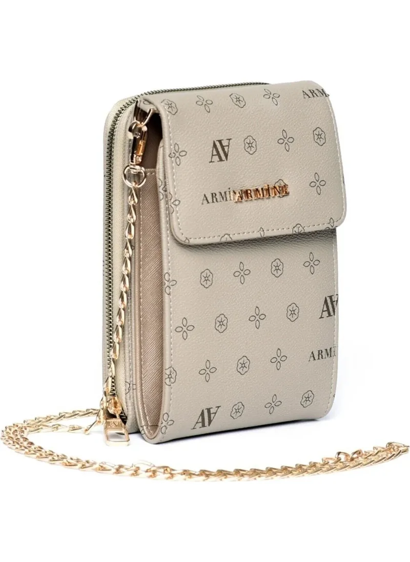 ARMINE Women's Shoulder Strap Wallet Bag Mink Printed 266
