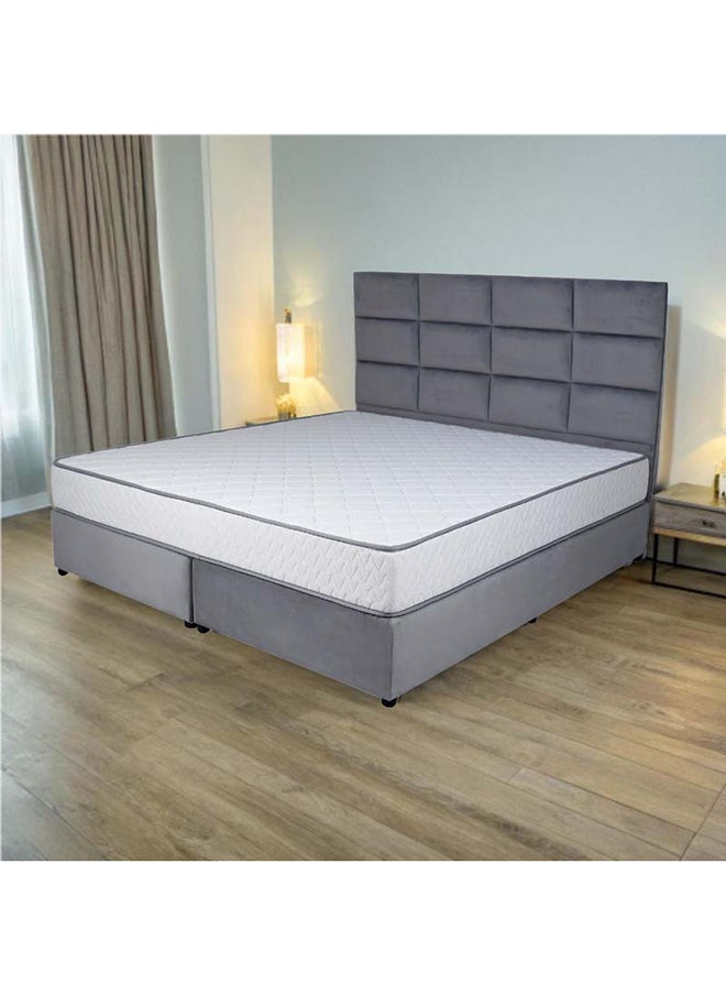 Bed and Mattress Zone Plushify Upholstered Bed 200x180 King Size Grey Color  - Image 1