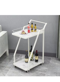 Vparty Bar Cart, Bar Serving Cart with Wheels, 2 Tier Bar Carts for Home Kitchen Dining Room, Kitchen Cart, Rolling Beverage Cart, Cocktail Cart for Home Dining Party  - Image 1