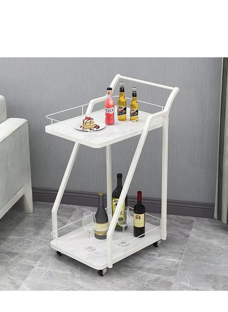 Vparty Bar Cart, Bar Serving Cart with Wheels, 2 Tier Bar Carts for Home Kitchen Dining Room, Kitchen Cart, Rolling Beverage Cart, Cocktail Cart for Home Dining Party  - Image 1