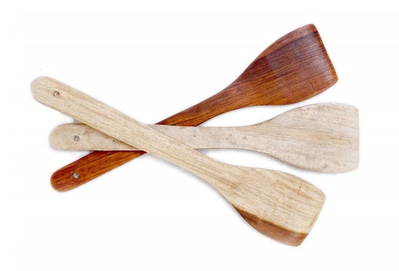 ShopiMoz Shopimoz Neem Wood Brown Handmade Special Spatulas for Cooking and Serving 5 Piece  - Image 4