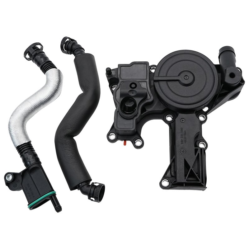 PCV Valve Engine Crankcase Vent Oil Separator Breather Hose Kit Compatible with Audi A3 A4 A5 Q5 TT VW Beetle CC Jetta Passat Tiguan 20T Replaces 06H103495AB 06H103495AH 06H103495B
