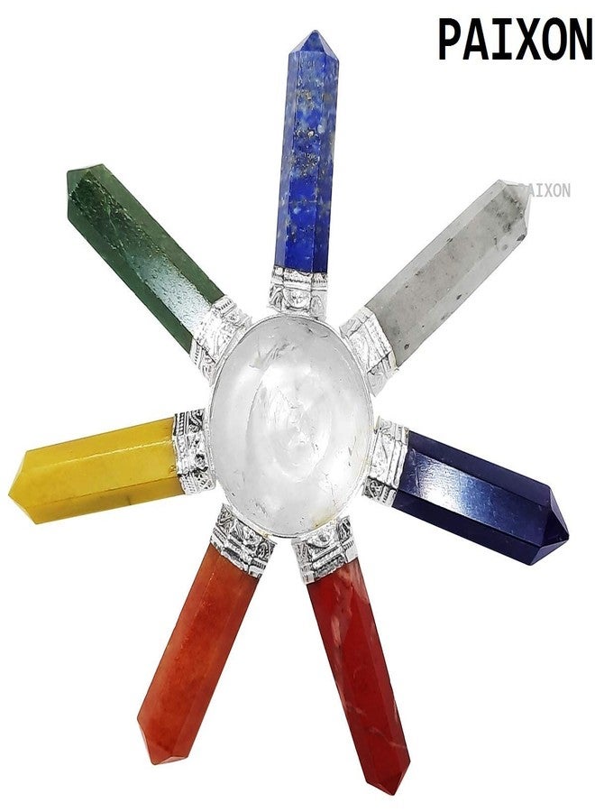PAIXON Seven Chakra Generator Reiki Energy Generator Pyramid Energy Generator Tool with Pyramid Crystal Multicolor Seven Chakra Energy Generator 7 Sided Chakra Energy Generator Crystal Pyramid - Image 2