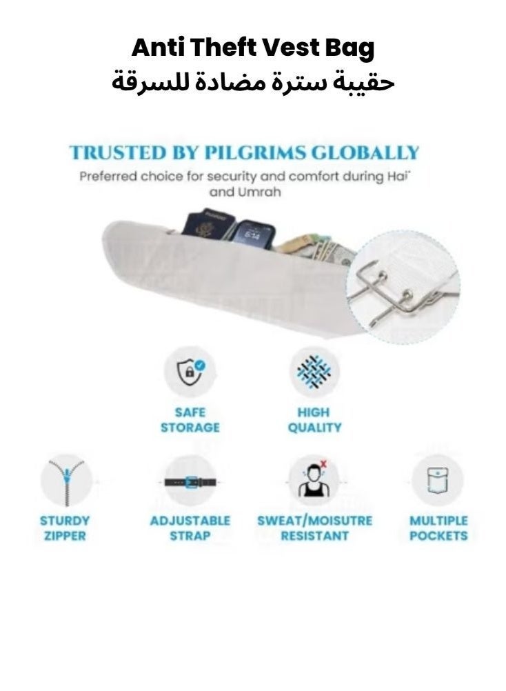 Hajj & Umrah Premium Hajj Kit for 10 Days Ihram Set Bag Umbrella Tasbeeh Complete Travel Essentials - Image 4