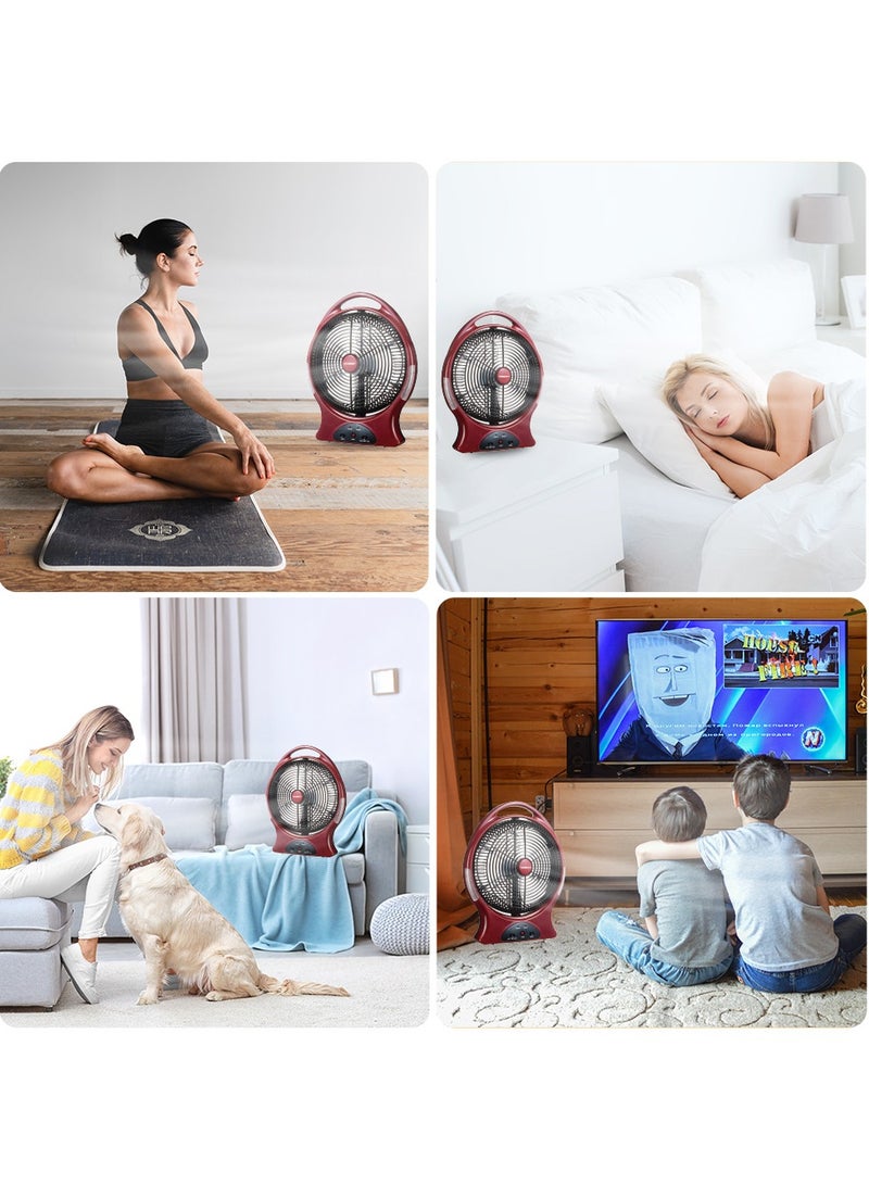 ستارجولد مروحة قابلة لإعادة الشحن 12 بوصة AC / DC تتأرجح مروحة 22 وات مع 8 قطع إضاءة LED فائقة السطوع - Image 5