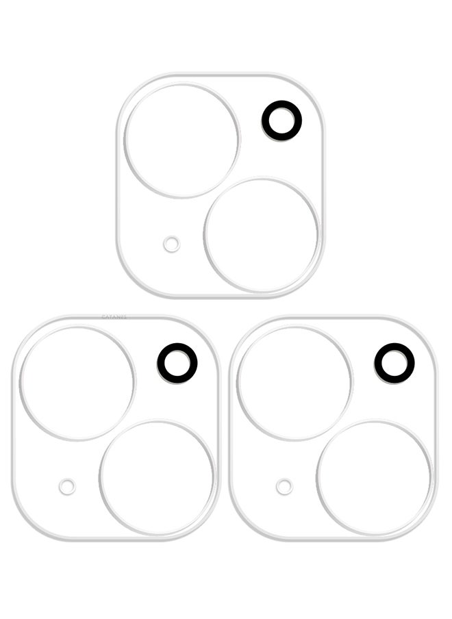 CATANES 3 Packs For iPhone 15 Plus 6.7 inch Camera Lens Protector Tempered Glass 9H Hardness Ultra HD Anti-Scratch Easy to Install Case Friendly Clear Full Coverage Guard  - Image 3