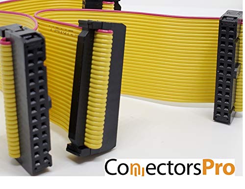 Connectors Pro 2-Pack IDC 2x13 26P 2.54mm Female Connector 20cm 7.5 Inches Yellow Flat Ribbon Cable, Double Rows 26 Pins 0.1” Pitch FC F/F (26P-20cm-2PK) - Image 5
