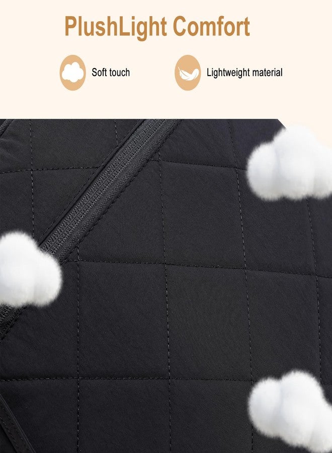 ZUBOND Backpack for Men and Women, School Backpack for Boys Girls, Quilted Casual Travel Daypack, Water-Resistant Bookbag for 15.6 Inch Laptop, Black - Image 2