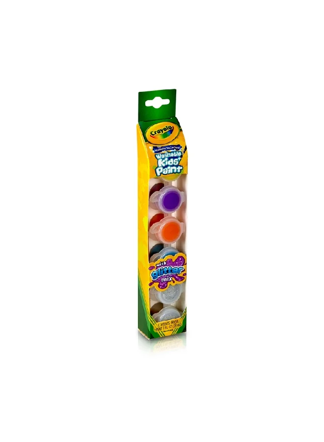 Crayola Non-Toxic Washable Kids Paint with Glitter Mix Multicolour 29 ml CRA5401000000