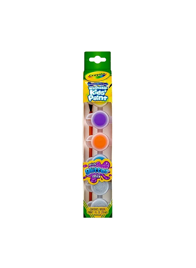 Crayola Non-Toxic Washable Kids Paint with Glitter Mix Multicolour 29 ml CRA5401000000