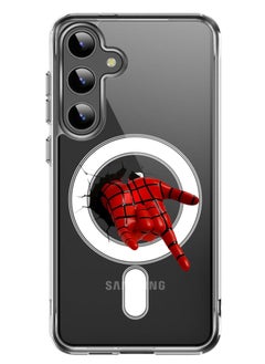 Magnetic Case for Samsung Galaxy S24 Plus 6.7-inch Compatible with MagSafe Wireless Charging, Shockproof Phone Bumper Cover Spiderman Hand-01