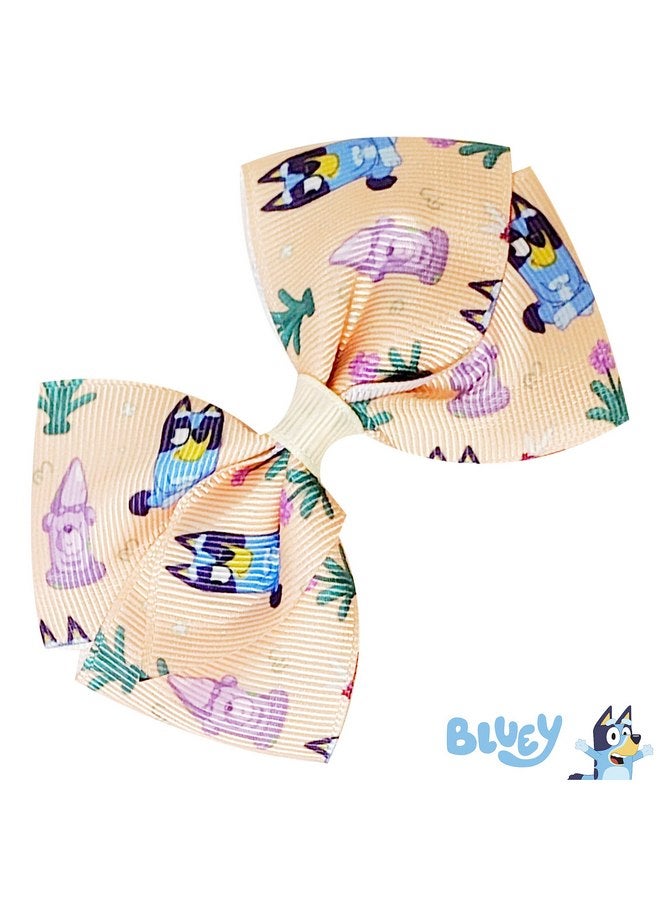 لوف هير ربطات شعر بلوي كيدز - مجموعة هدايا إكسسوارات الشعر - 7 قطع من ربطات الشعر مقاس 4 بوصات - للبنات - طباعة مختلفة على كل مشبك - مشبك على شكل تمساح - للأعمار من 3 سنوات فما فوق - Image 5