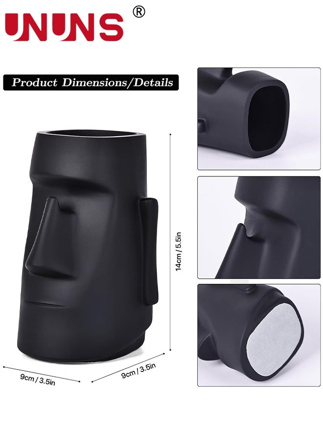 UNUNS Pen Holder For Desk,Pencil Holder With Glasses Holder,Makeup Brush Holder,Desk Accessories,Office Decor,School Home Organizer,Black  - Image 4