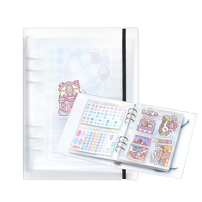 MANWU 1pcs A5 Sticker storage Album,sticker organization Collecting Book Binder sleeves for planner stickers organizers collector recipe cards (3 different sized pockets) - Image 1