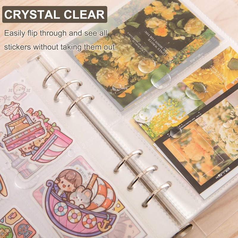 MANWU 1pcs A5 Sticker storage Album,sticker organization Collecting Book Binder sleeves for planner stickers organizers collector recipe cards (3 different sized pockets) - Image 3