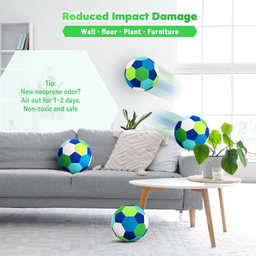 INPODAK House Soccer Ball, Kids Indoor Soccer Ball Size 4 with Pump Deflated, Silent Ball for Inside House for Toddler Boys Girls - Image 4