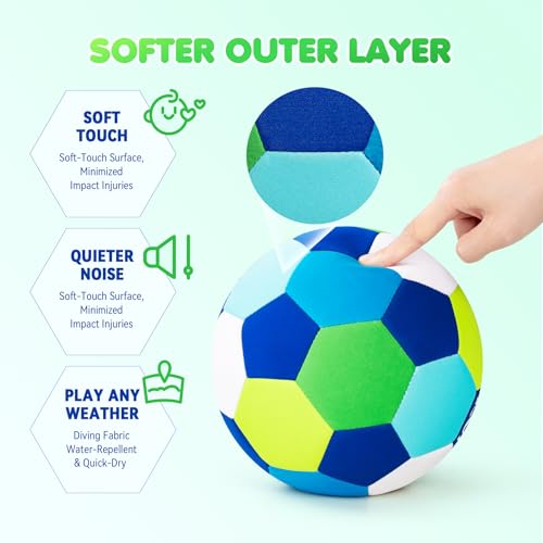 INPODAK House Soccer Ball, Kids Indoor Soccer Ball Size 4 with Pump Deflated, Silent Ball for Inside House for Toddler Boys Girls - Image 3