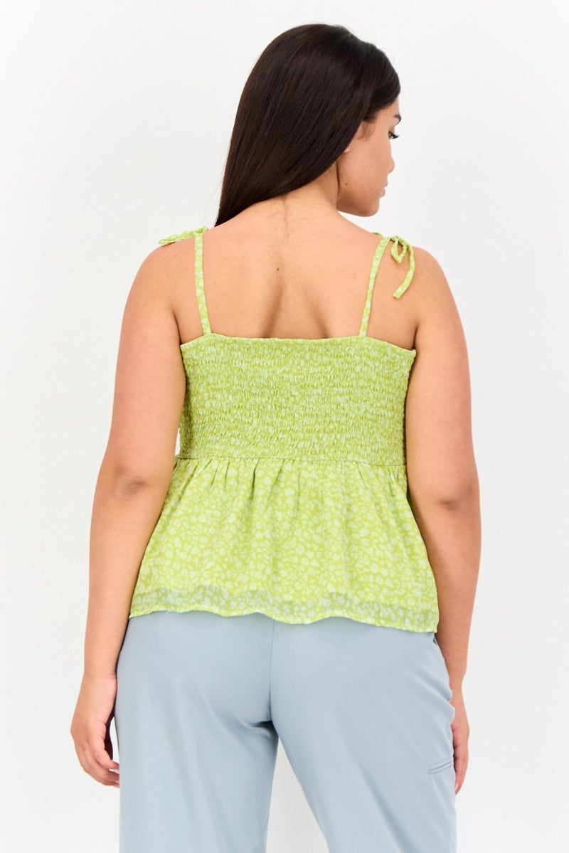 ONLY Women Straight Across Sleeveless Floral Peplum Top, Multicolor  - Image 3