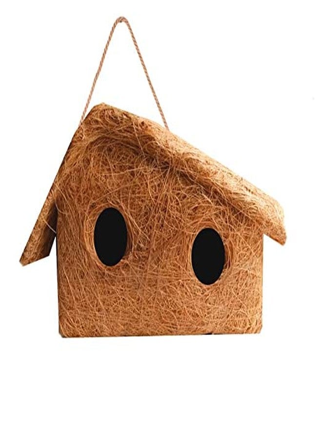LIVEONCE Safest Organic Bird nest Double Window House Purely Handmade Nest for All Small Birds (Small) - Image 3