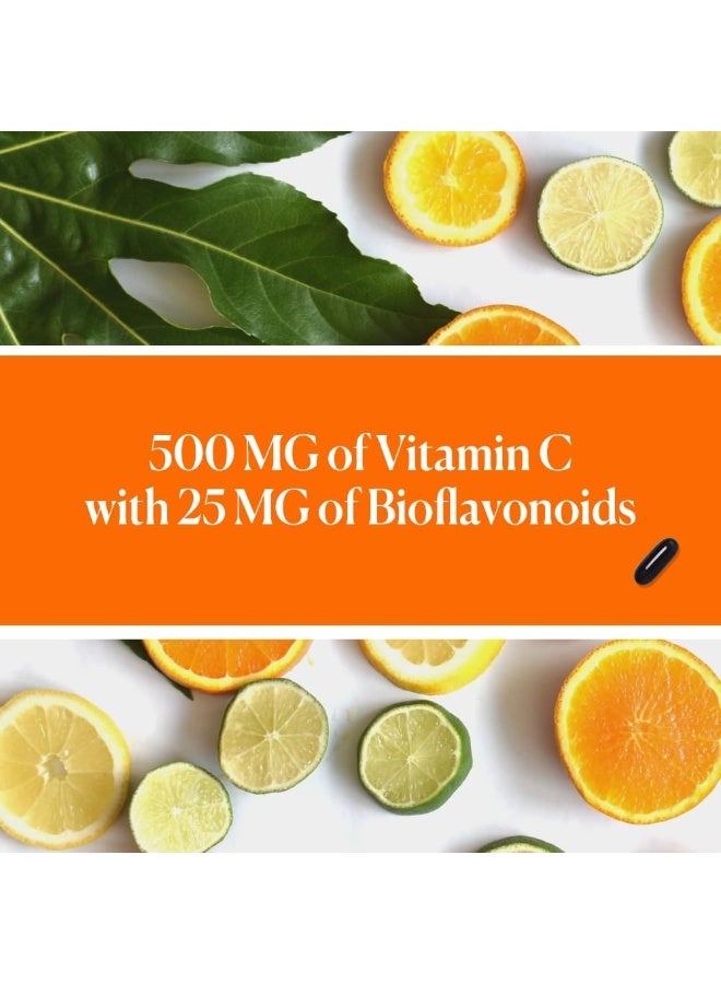 Nutri-Rich مكمل فيتامين سي حمض الأسكوربيك 500 ملغ للبالغين، 25 ملغ من البيوفلافونويد، دعم المناعة، دعم مضاد للأكسدة، خالي من الغلوتين، 60 كبسولة لينة، إمداد لمدة شهرين - Image 4