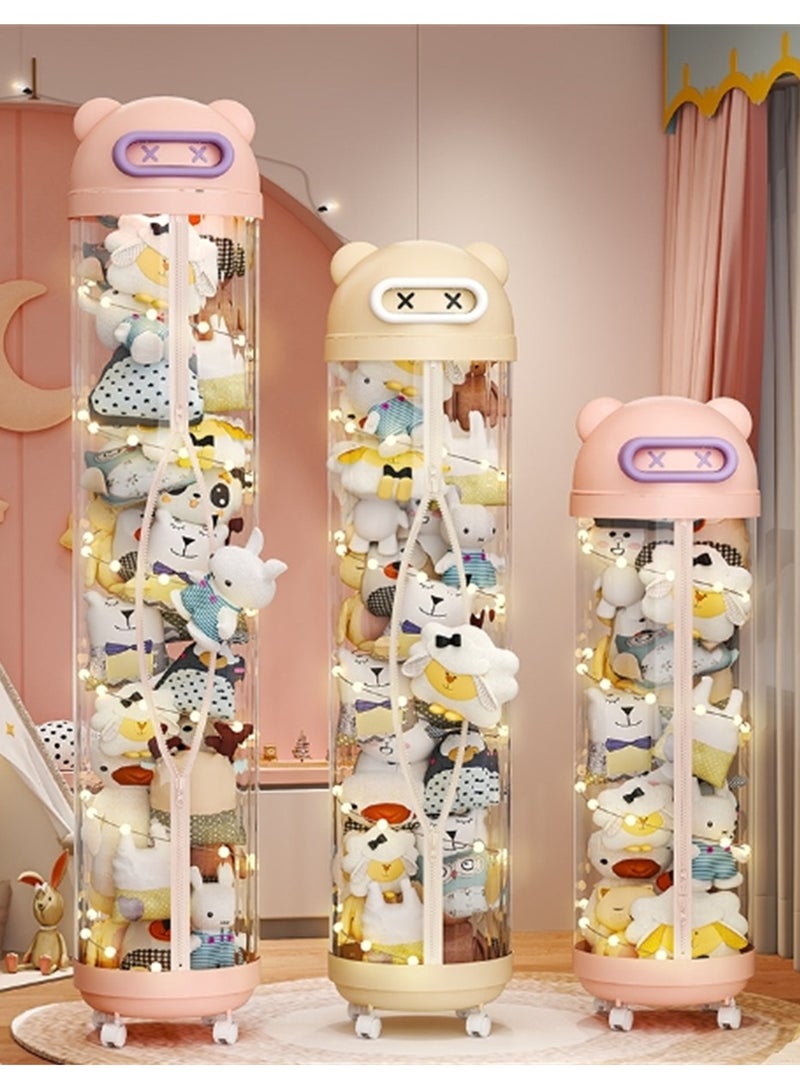 لعبة تخزين مربع ، أسطواني تخزين أنبوب مع ديكور مصباح وعجلات لعبة تخزين الرف ، رف تخزين أفخم لعبة للأطفال ، حضانة غرفة نوم ، غرفة ألعاب ، لعبة ملء عرض الرف ( 115cm * 30cm ) - Image 2