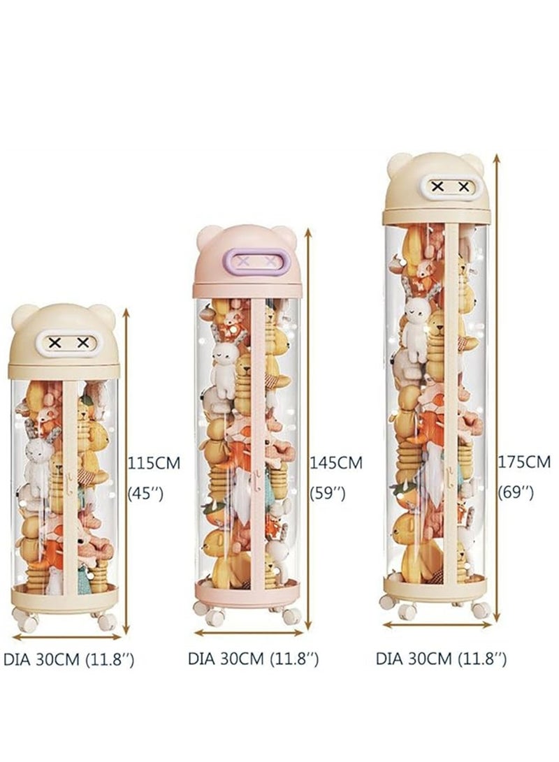 لعبة تخزين مربع ، أسطواني تخزين أنبوب مع ديكور مصباح وعجلات لعبة تخزين الرف ، رف تخزين أفخم لعبة للأطفال ، حضانة غرفة نوم ، غرفة ألعاب ، لعبة ملء عرض الرف ( 115cm * 30cm ) - Image 3