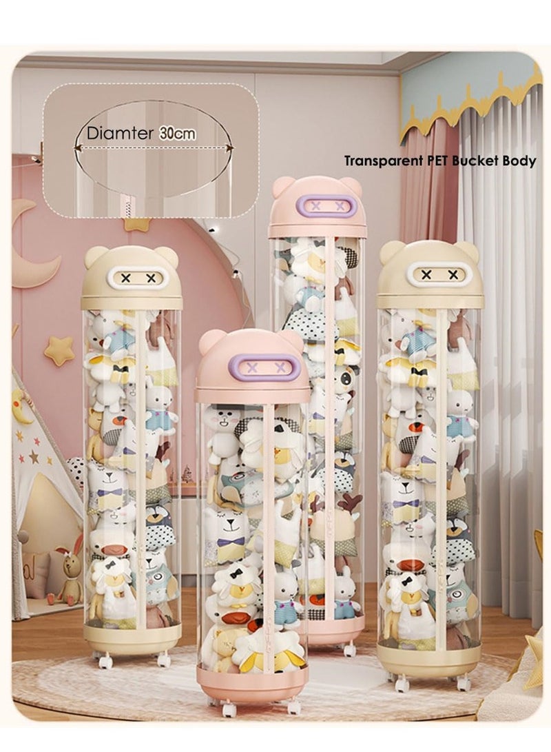 لعبة تخزين مربع ، أسطواني تخزين أنبوب مع ديكور مصباح وعجلات لعبة تخزين الرف ، رف تخزين أفخم لعبة للأطفال ، حضانة غرفة نوم ، غرفة ألعاب ، لعبة ملء عرض الرف ( 115cm * 30cm ) - Image 4