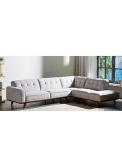 Al Home 5 Seater L-shape Sofa 280x86x180x86 Cm Linen Grey  - Image 1