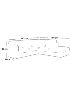 Al Home 5 Seater L-shape Sofa 280x86x180x86 Cm Linen Grey  - Image 2