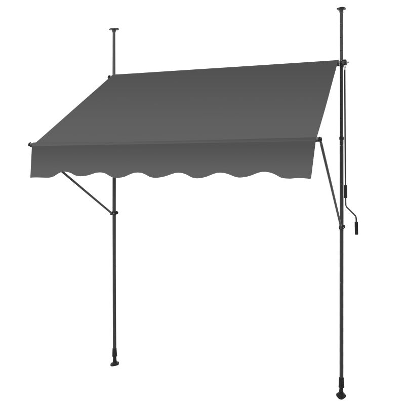 SMONTER Manual Retractable Awning, 78" Non-Screw Outdoor Patio Awning Sunshade Shelter, Height Adjustable Sunshade Patio Door Window Awning Canopy for Backyard, Garden, Balcony, Beige - Image 1