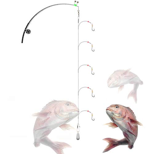 SENYUBBY High Strength 7 Strands Steel Wire Leader Rigs with Hooks Swivels Snap Connect,Saltwater Fishing Assecories Steel Wire Leader with Nylon-Coating - Image 1