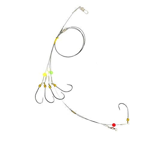 SENYUBBY High Strength 7 Strands Steel Wire Leader Rigs with Hooks Swivels Snap Connect,Saltwater Fishing Assecories Steel Wire Leader with Nylon-Coating - Image 3