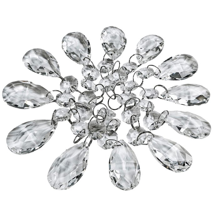 24 Pcs Teardrop Chandelier Prisms Candle Chandelier Crystal Pendants Glass Pendant Beads 15 for Chandelier Lights Suncatchers