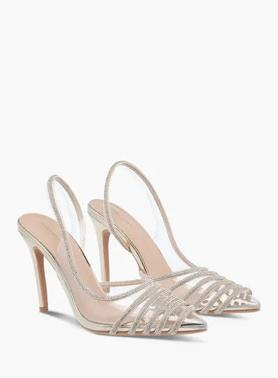 فلورا بيلا من شو إكسبرس Women Embellished Slingback Pointed Toe Shoes with Stiletto Heels