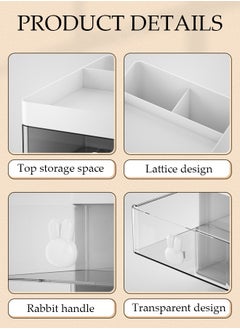 DUNISO Makeup Organizer, Cosmetic Desk Storage Box with Drawers Skincare Organizers for Dressing Table, Countertop, Bathroom Counter, Vanity Holder for Brushes, Lotions, Lipstick, Perfume  - Image 3