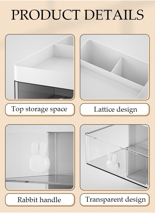 DUNISO - Makeup Organizer, Cosmetic Desk Storage Box with Drawers Skincare Organizers for Dressing Table, Countertop, Bathroom Counter, Vanity Holder for Brushes, Lotions, Lipstick, Perfume - Image 1