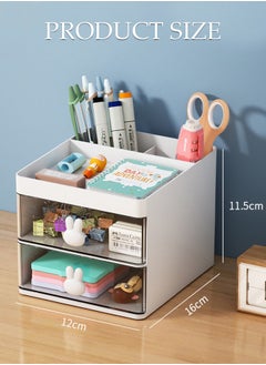 DUNISO Makeup Organizer, Cosmetic Desk Storage Box with Drawers Skincare Organizers for Dressing Table, Countertop, Bathroom Counter, Vanity Holder for Brushes, Lotions, Lipstick, Perfume  - Image 5