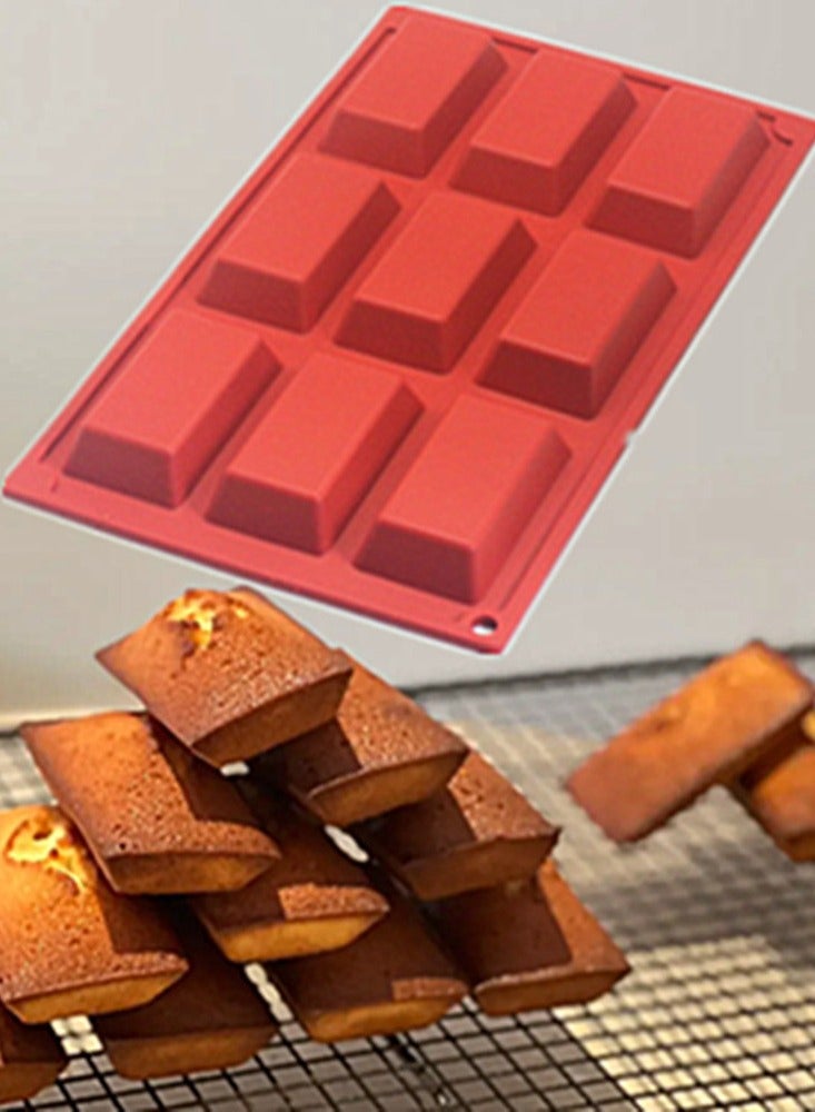 9 Cavity Financier Silicone Cake Mold Golden Brick Shape Cookies Chocolate Moulds Bakeware Tray Pastry Baking Tools - Image 1