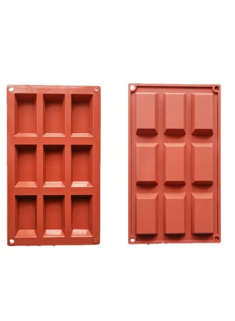 9 Cavity Financier Silicone Cake Mold Golden Brick Shape Cookies Chocolate Moulds Bakeware Tray Pastry Baking Tools - Image 2