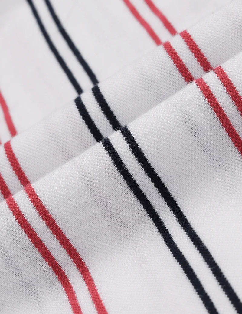 Arrow Vertical Striped Pure Cotton Polo Shirt