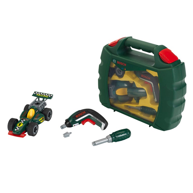 Theo Klein Klein Theo 8395 Bosch Grand Prix Tool Box Set with,xolino Cordless Screwdriver, Racing car to assemble and disassemble, Toy for children aged 3 years and up - Image 1
