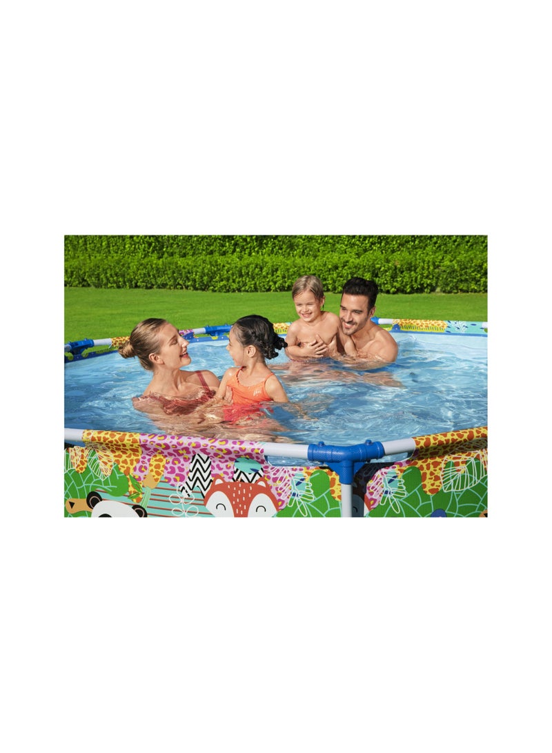 بست واي حمام سباحة بإطار من الصلب بدون مضخة دائري - 5612F - Image 4