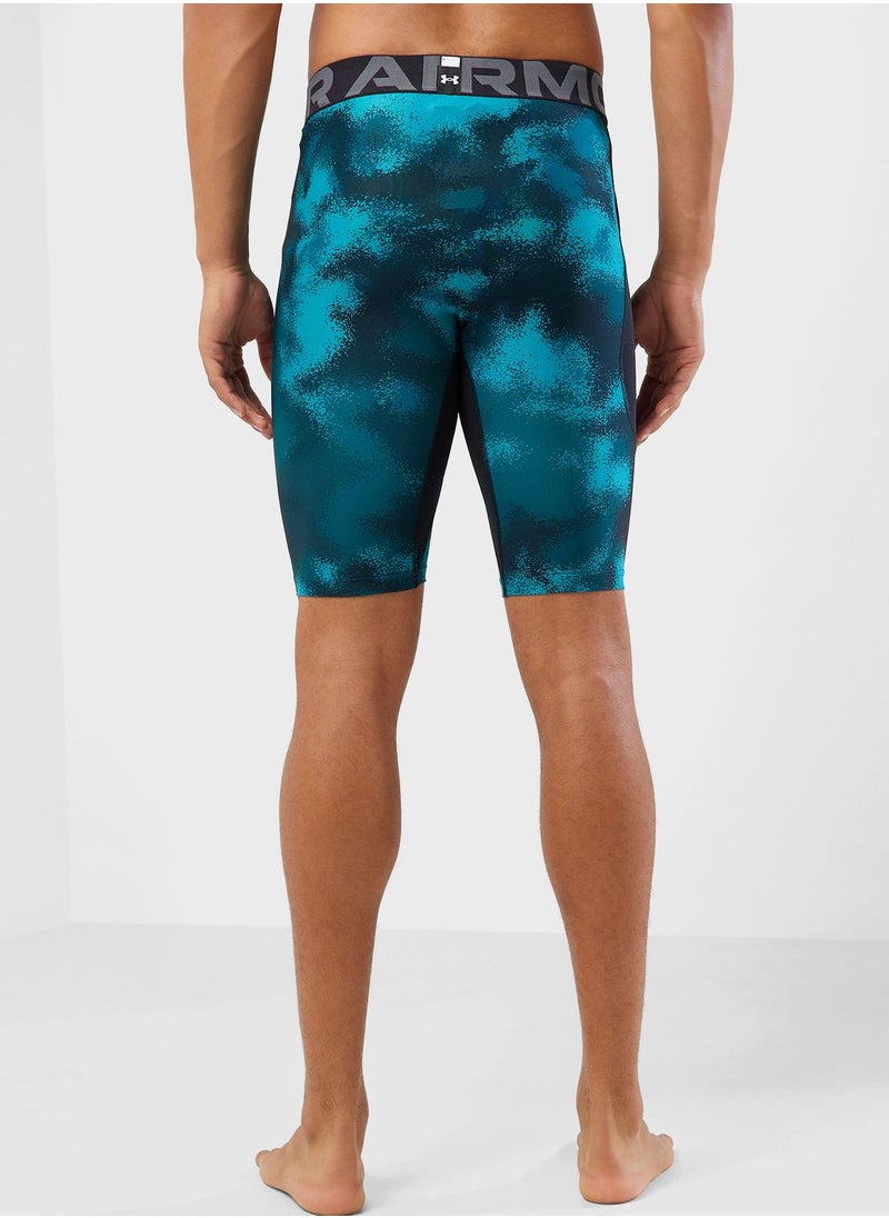 UNDER ARMOUR - Heatgear Armour Printed Long Compression Shorts - Image 1