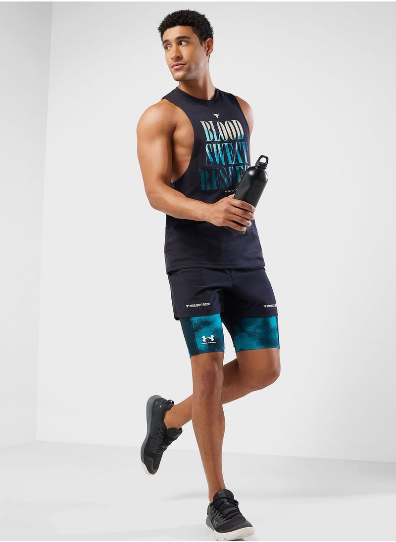 UNDER ARMOUR - Heatgear Armour Printed Long Compression Shorts - Image 1