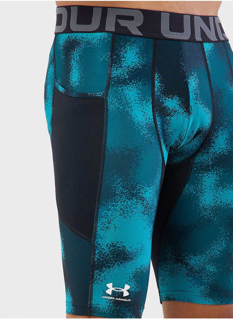 UNDER ARMOUR - Heatgear Armour Printed Long Compression Shorts - Image 1
