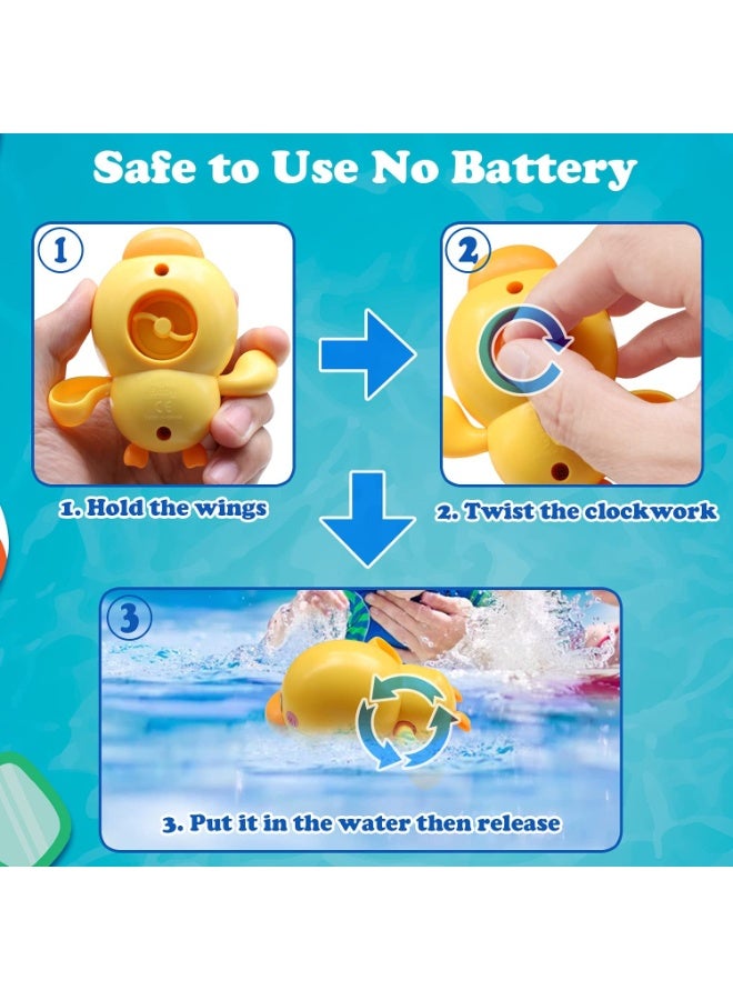 general Baby Bath Toys, 3 Pcs Wind Up Duck Bathtub Toys for Toddlers 1-3 Years Old, Floating Pool Games, Water Toys for Swimming for Boys and Girls - Image 4