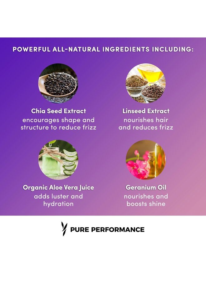 Pura d'or شامبو علاج التجاعيد (16 أونصة) للشعر المجعد أو المتموج أو المتجعد، يحسن اللمعان والتعريف والارتداد، تركيبة لطيفة خالية من الكبريتات مدعمة بمكونات طبيعية وعضوية، للرجال والنساء - Image 3