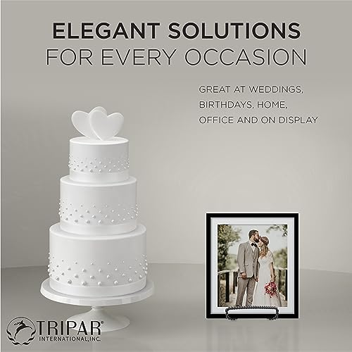 Tripar Decorative Twisted Wire Stand, Black Display (6 Inch Depth) Tabletop Easel Sleek & Modern Look - Perfect for Books, Plates, Photos & More - Image 4