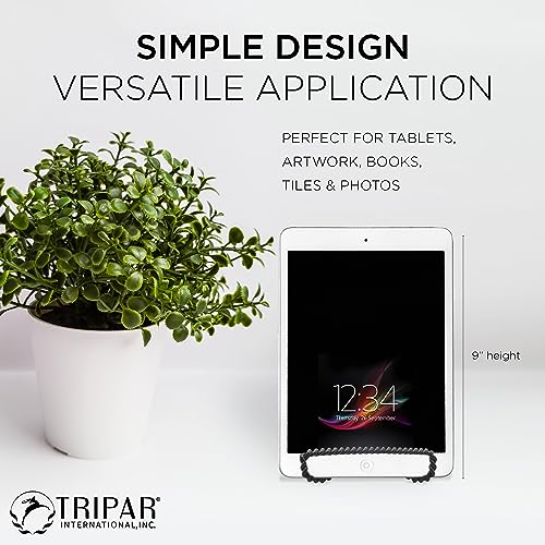 Tripar Decorative Twisted Wire Stand, Black Display (6 Inch Depth) Tabletop Easel Sleek & Modern Look - Perfect for Books, Plates, Photos & More - Image 2