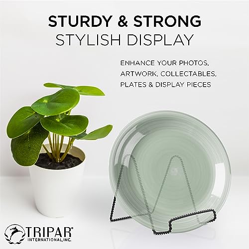 Tripar Decorative Twisted Wire Stand, Black Display (6 Inch Depth) Tabletop Easel Sleek & Modern Look - Perfect for Books, Plates, Photos & More - Image 5